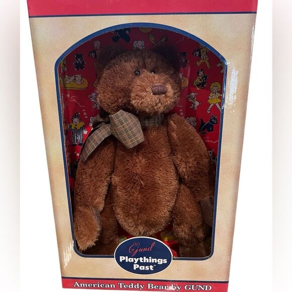 American teddy bear by gund vintage new in box - Picture 1 of 8